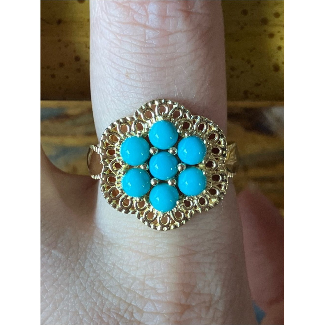 Sleeping Beauty Turquoise Sterling Silver Ring Size 9